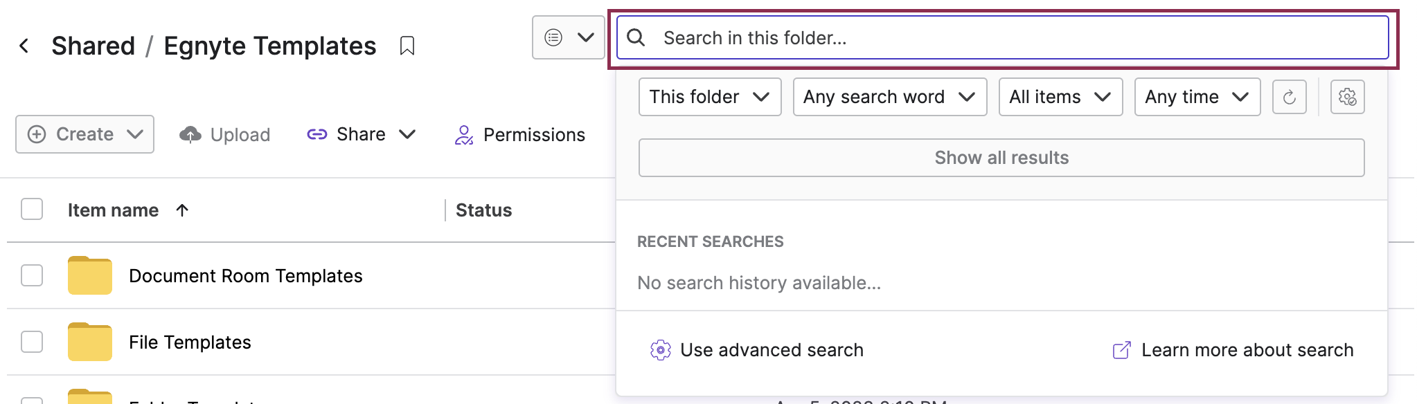 Egnyte search