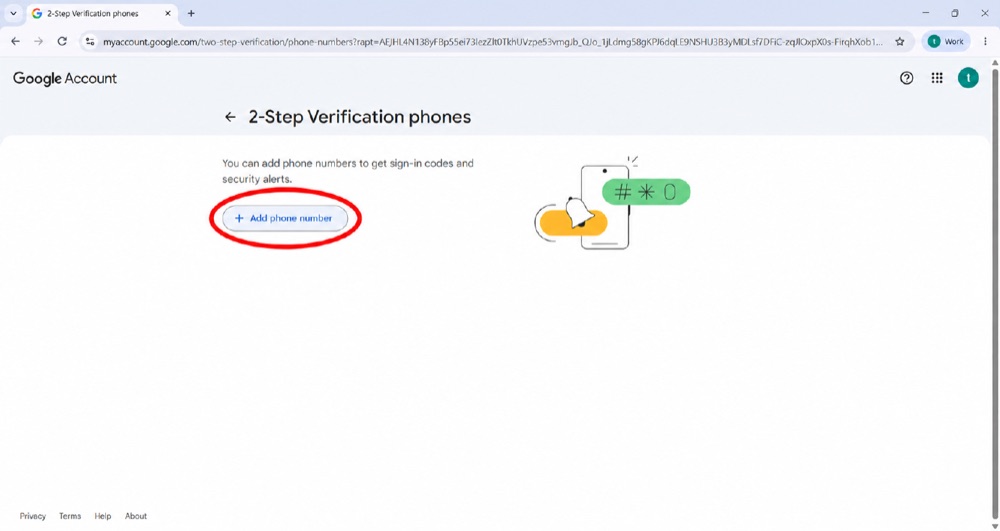 Google — 2-Step Verification phones