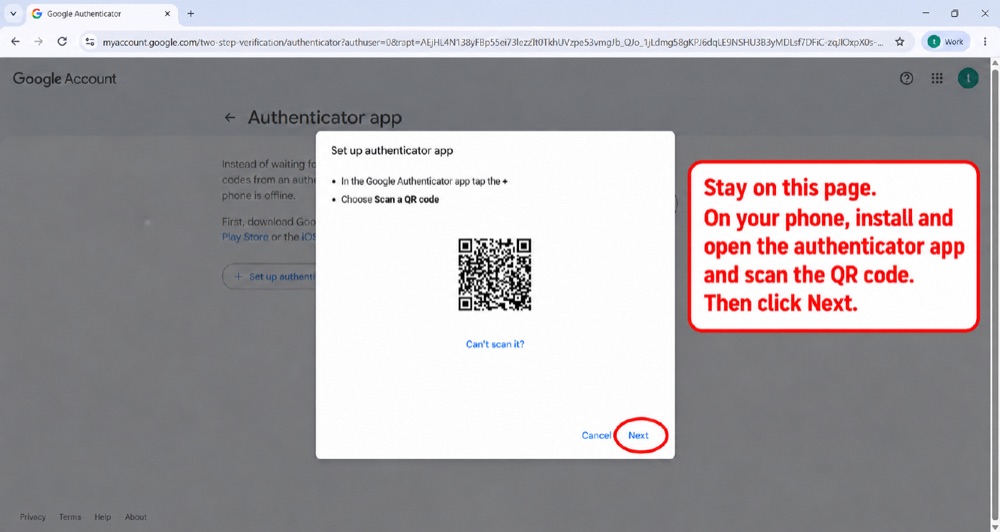 Google — scan the QR code
