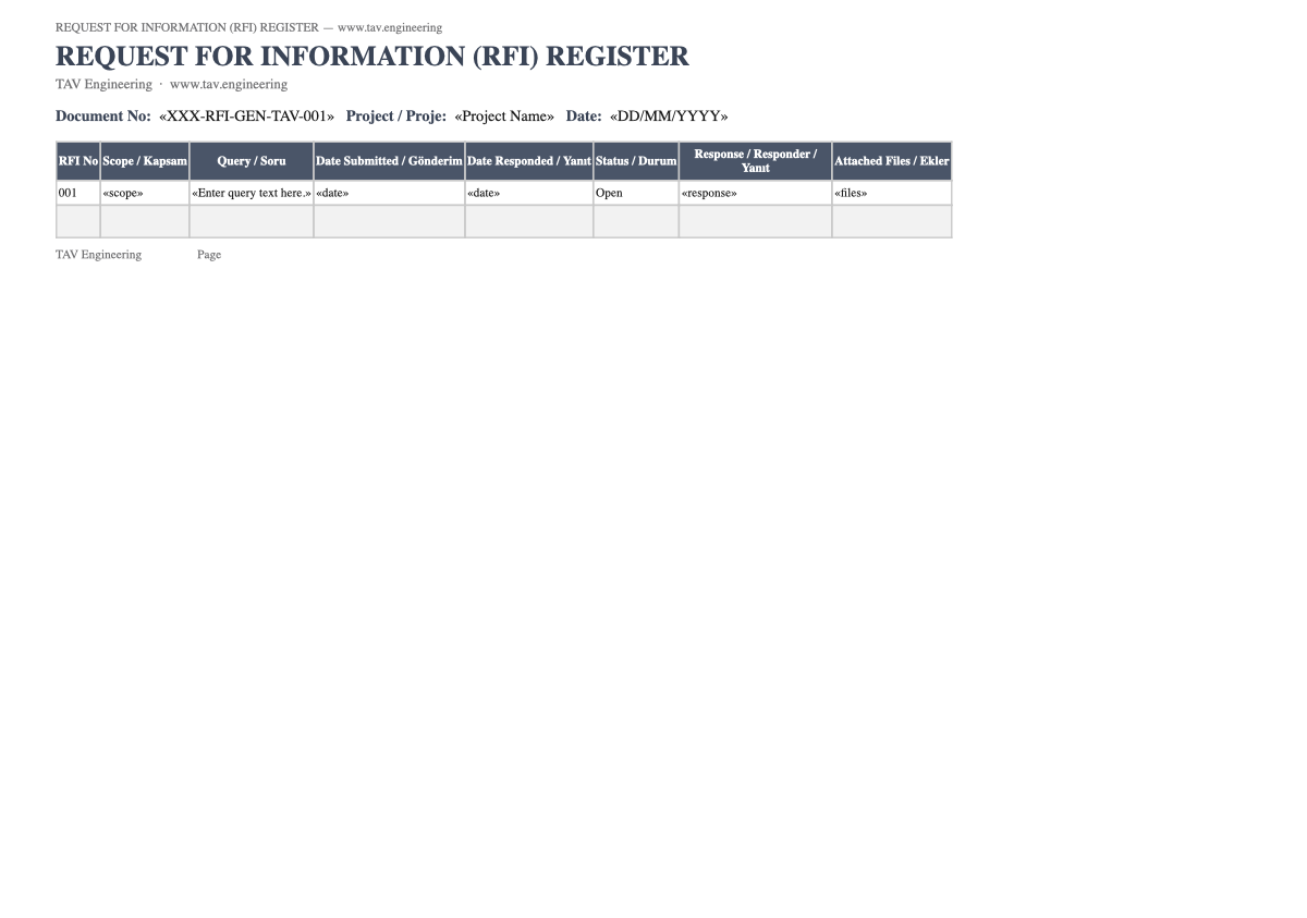 RFI Word template